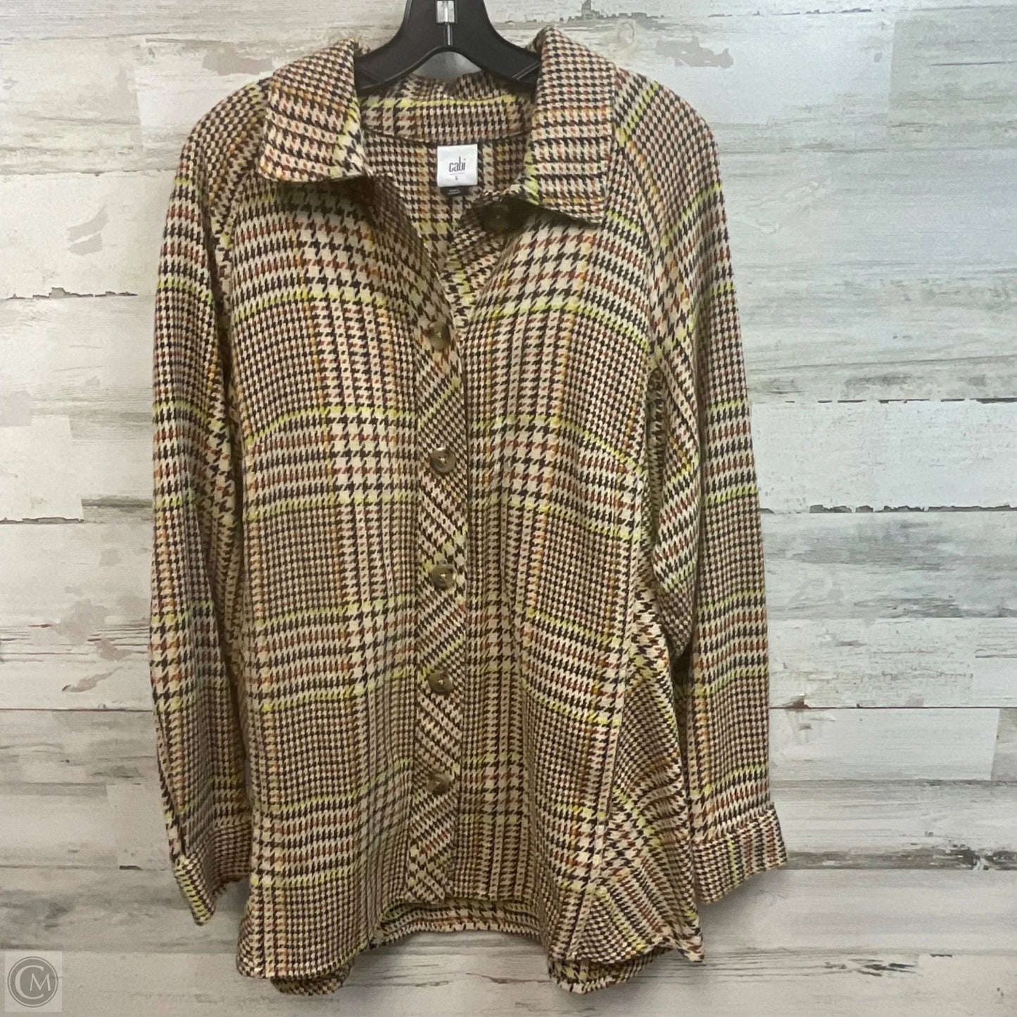 Jacket Shirt By Cabi In Brown, Size: L