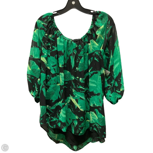 Top 3/4 Sleeve By Vince Camuto In Green, Size: L