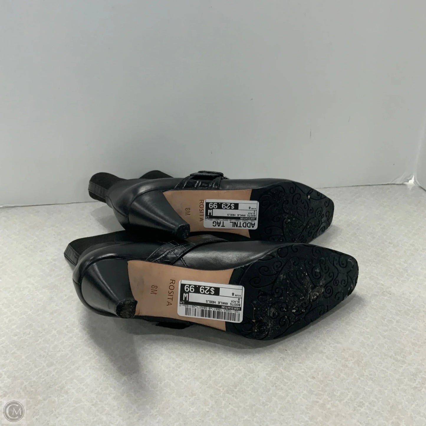 Boots Ankle Heels By Brighton In Black, Size: 8