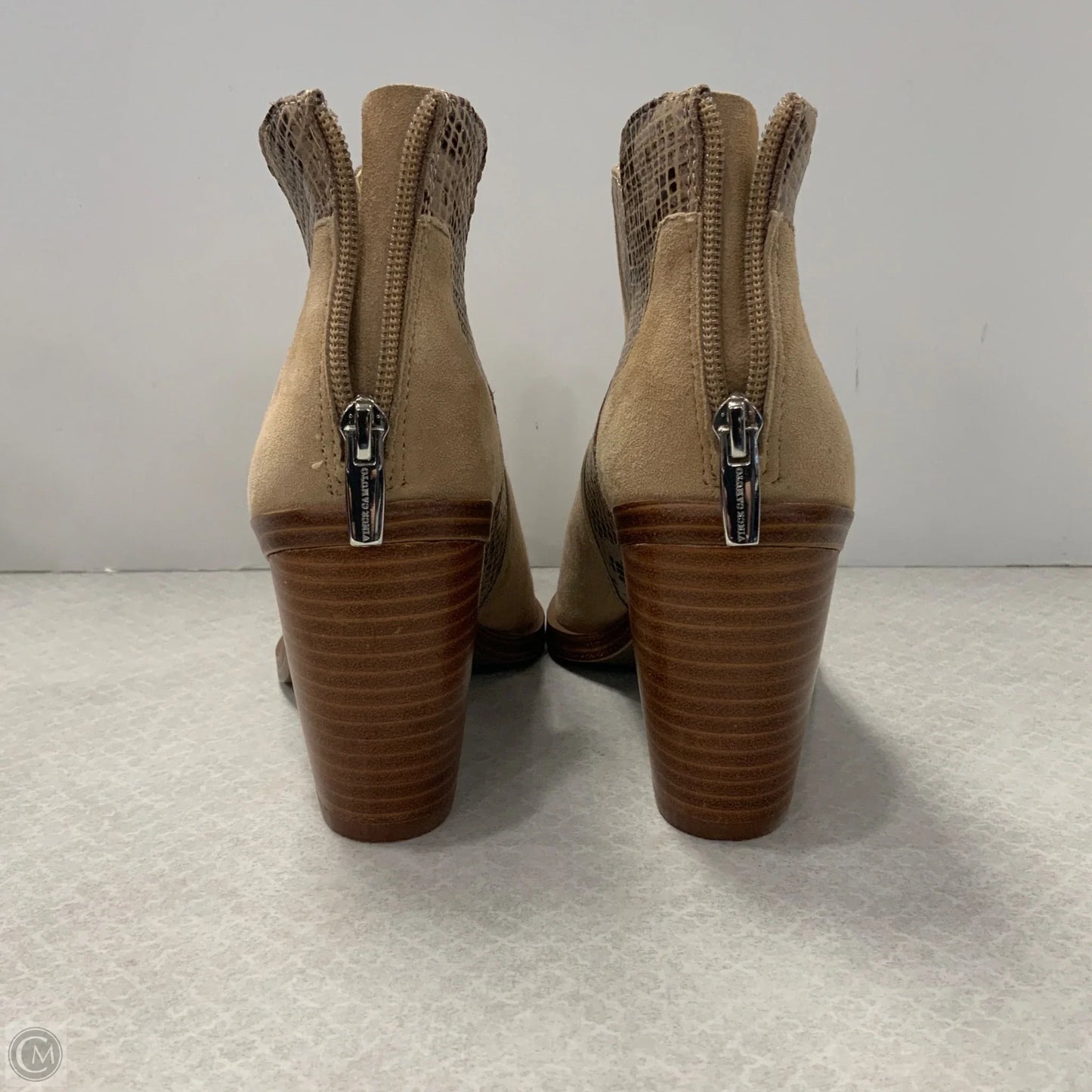 Boots Ankle Heels By Vince Camuto In Tan, Size: 8