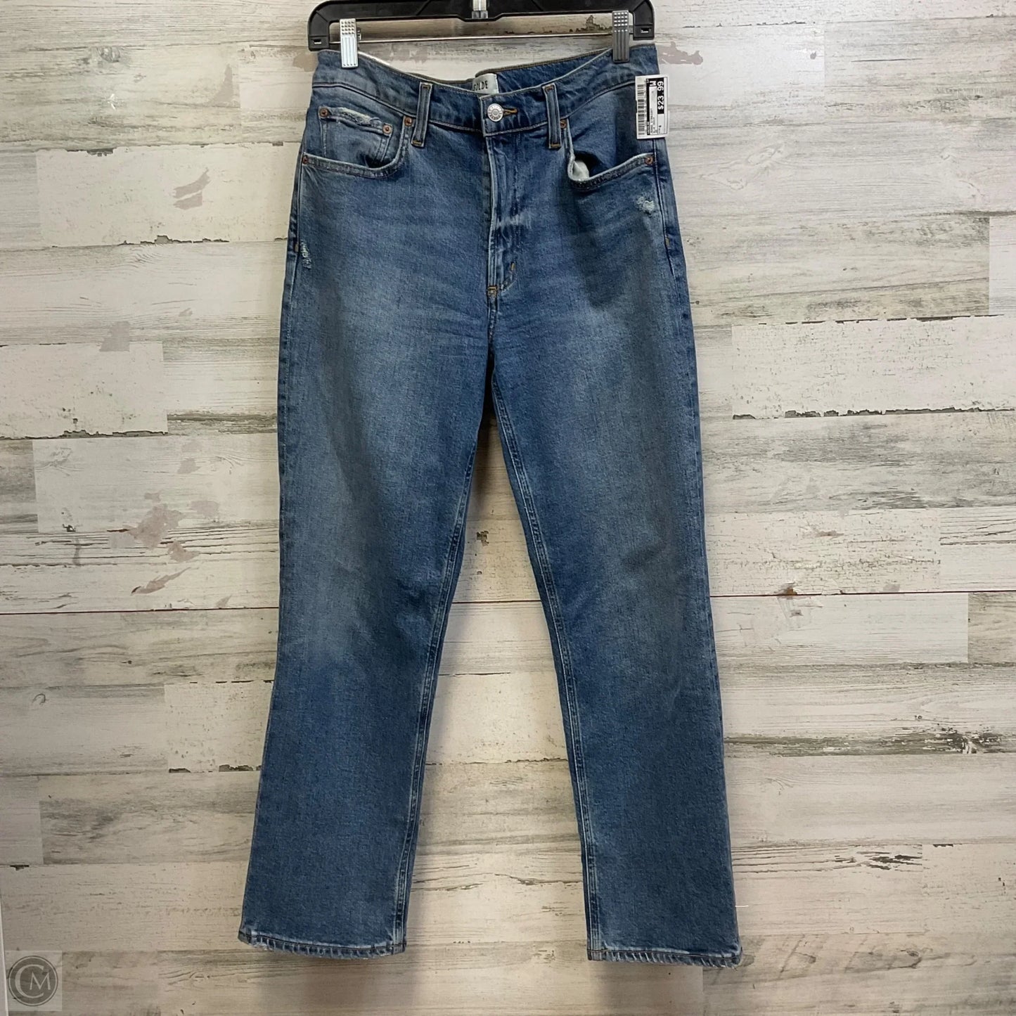 Jeans Straight By Agolde In Blue Denim, Size: 6