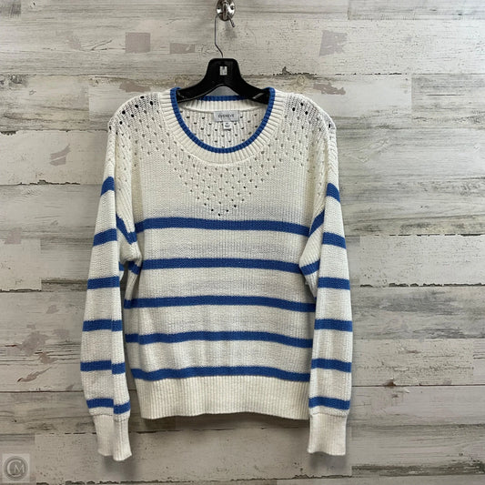 Sweater By Evereve In Blue & White, Size: Xs