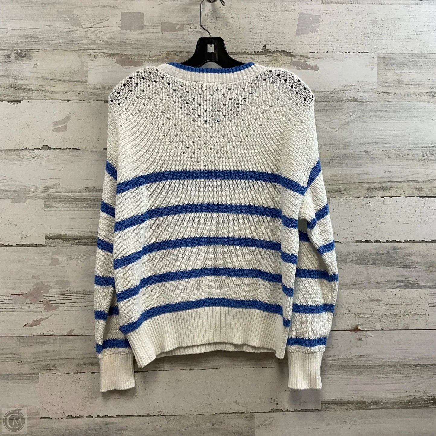 Sweater By Evereve In Blue & White, Size: Xs