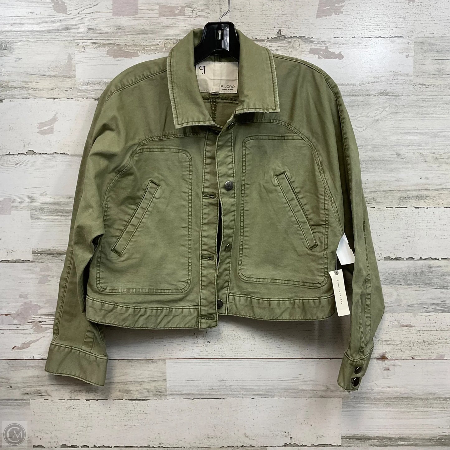 Jacket Denim By Pilcro In Green Denim, Size: S