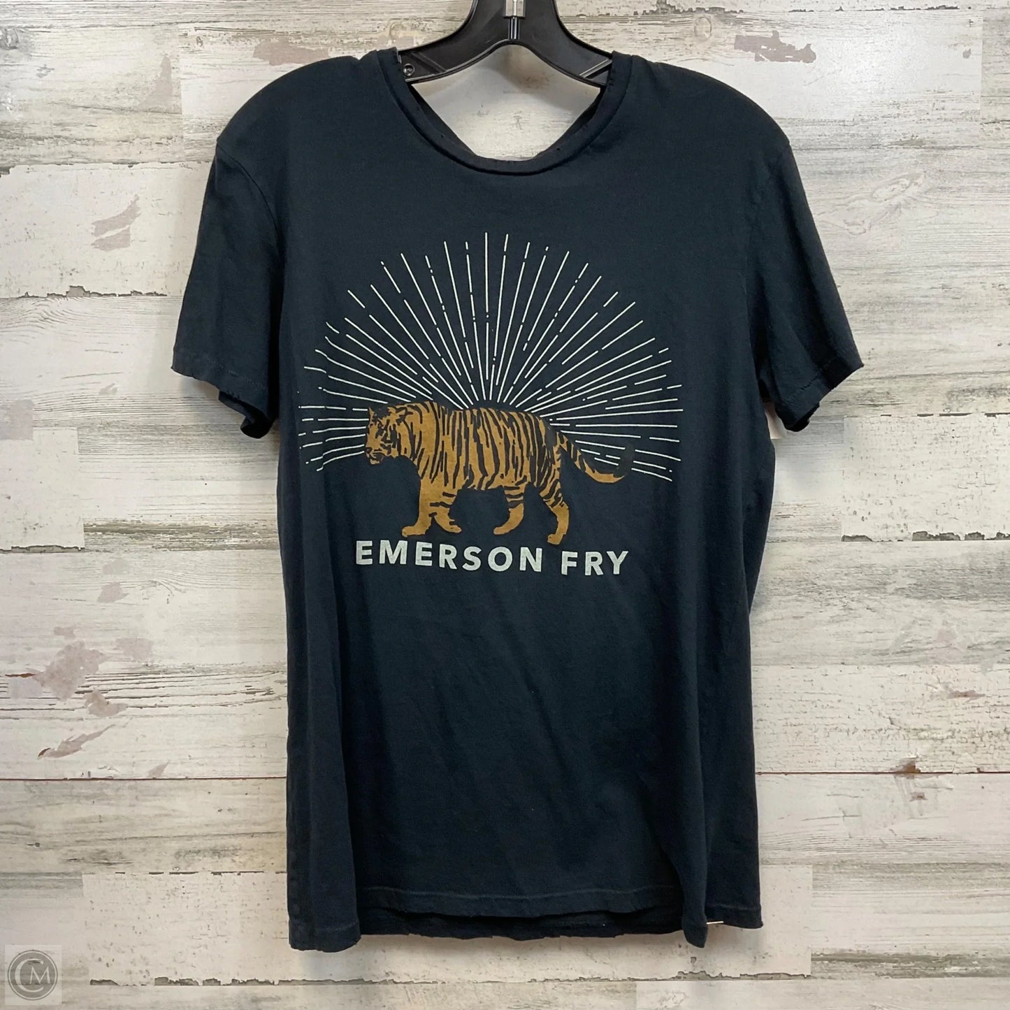 Top Short Sleeve By emerson fry In Black, Size: M