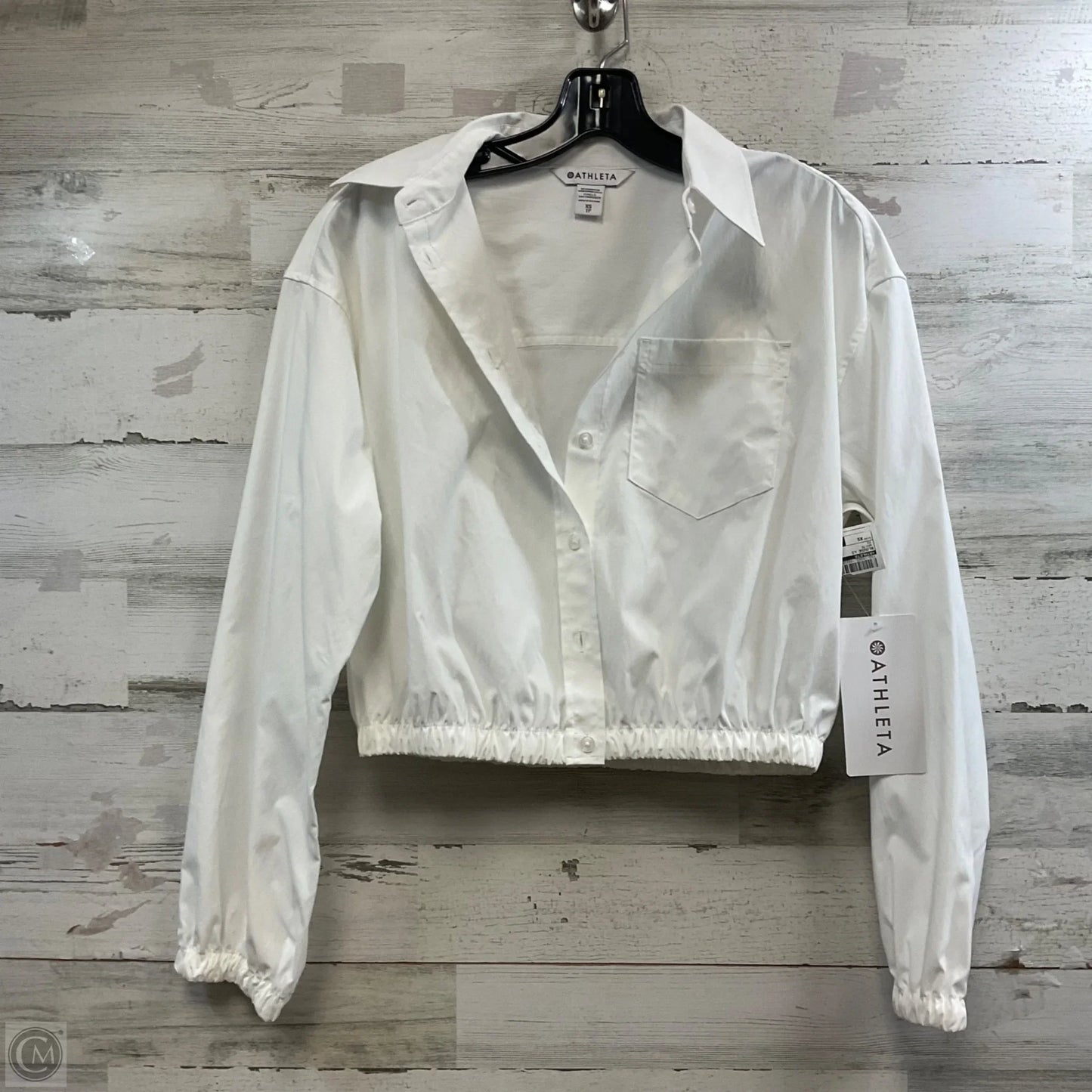 Blouse Long Sleeve By Athleta In White, Size: Xs