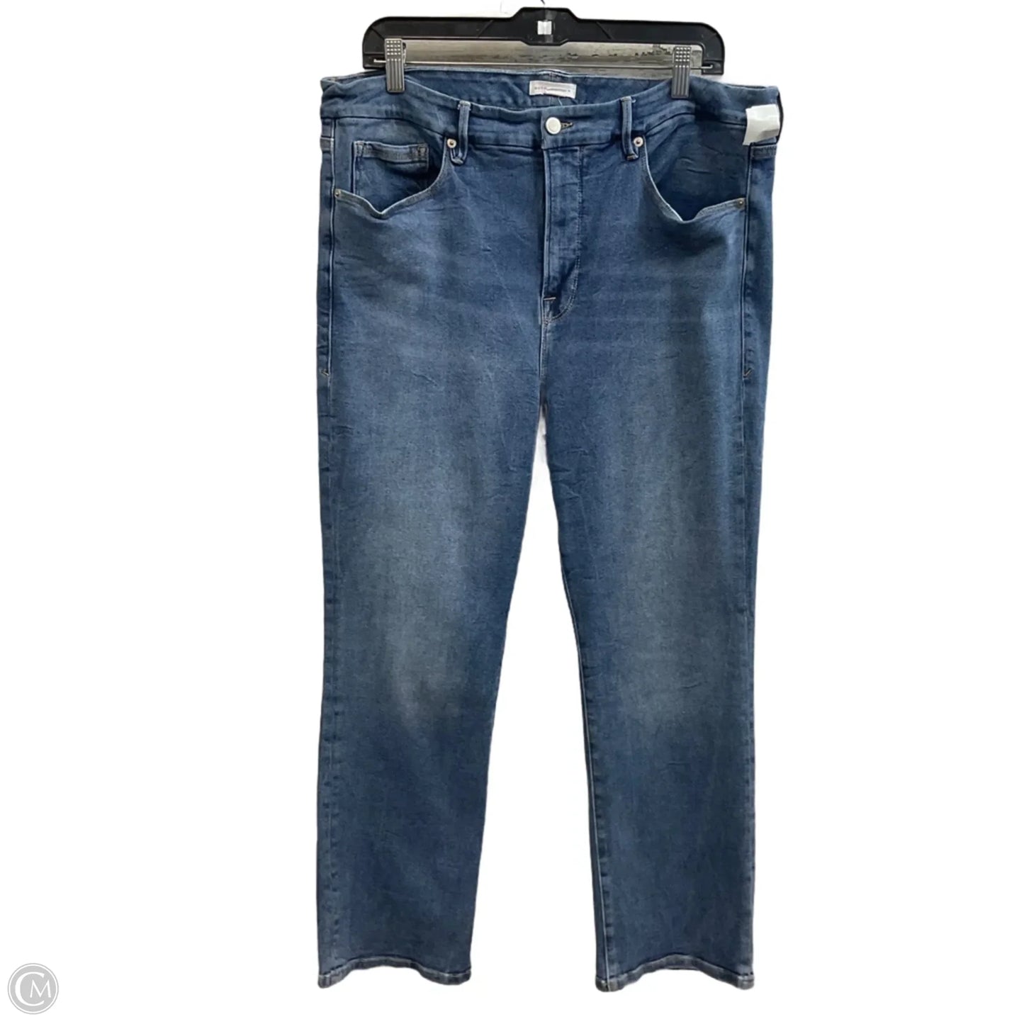 Jeans Straight By Good American In Blue Denim, Size: 18