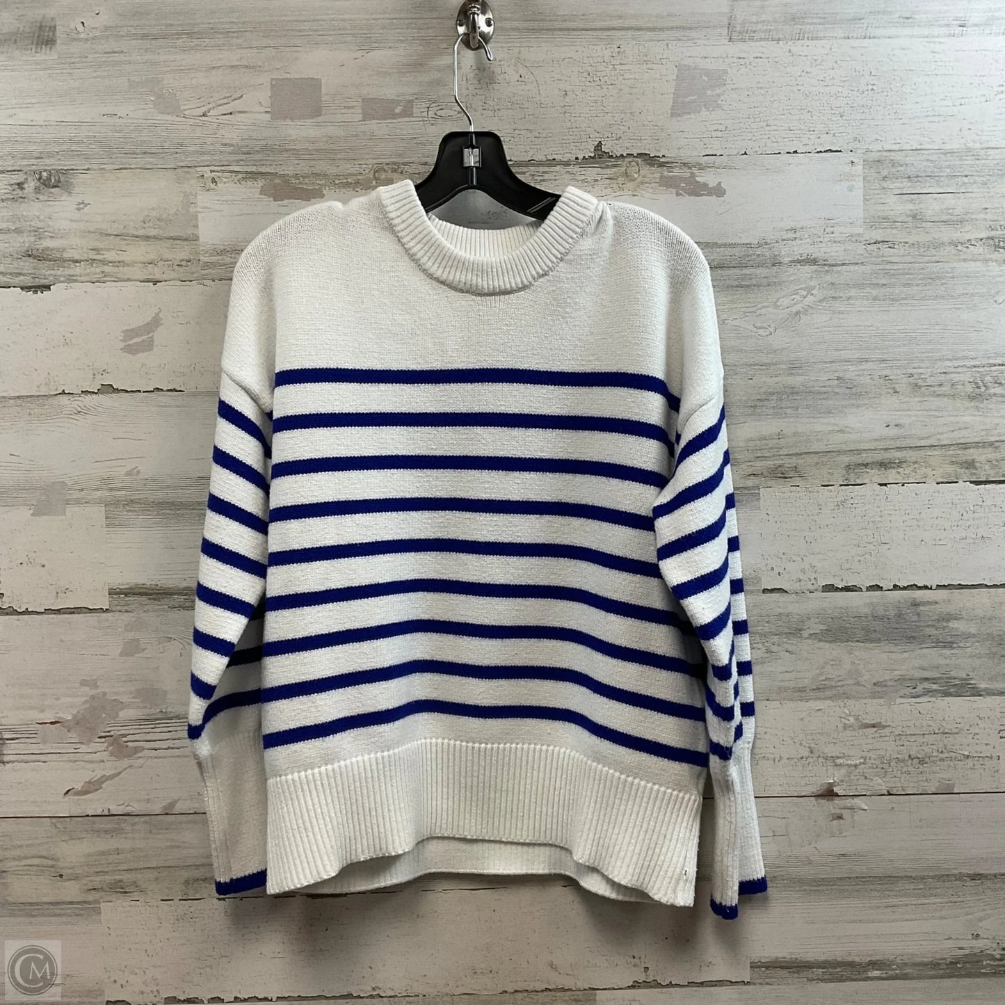 Sweater By Cme In Blue & White, Size: L