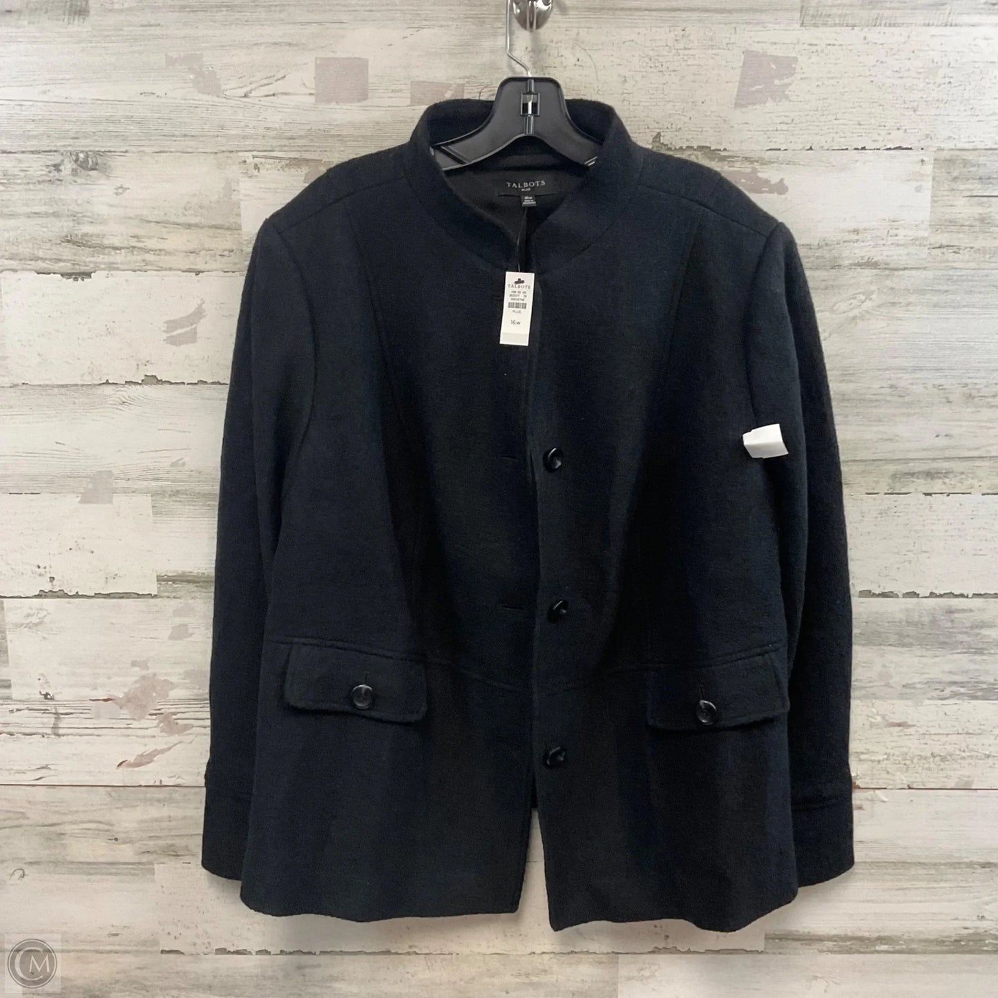 Coat Wool By Talbots In Black, Size: Xl