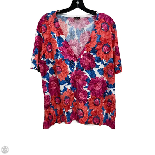 Top Short Sleeve By Talbots In Orange, Size: 2x