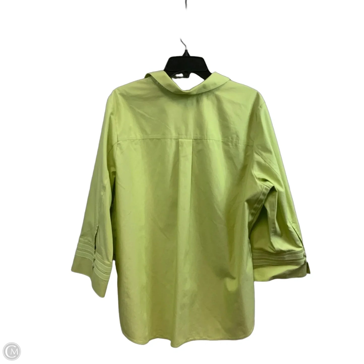 Blouse 3/4 Sleeve By Foxcroft In Green, Size: Xl