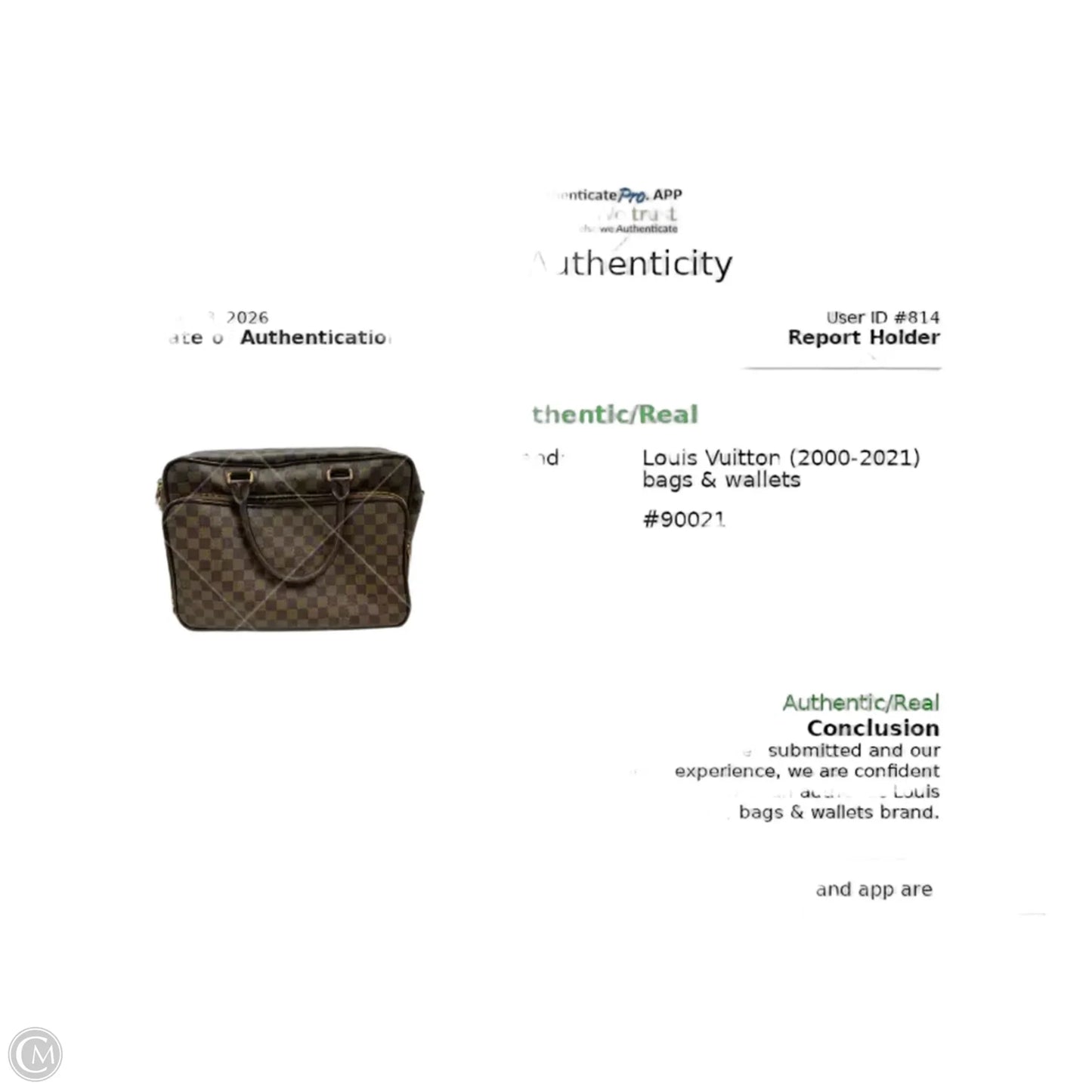 Laptop Bag Luxury Designer By Louis Vuitton, Size: Large