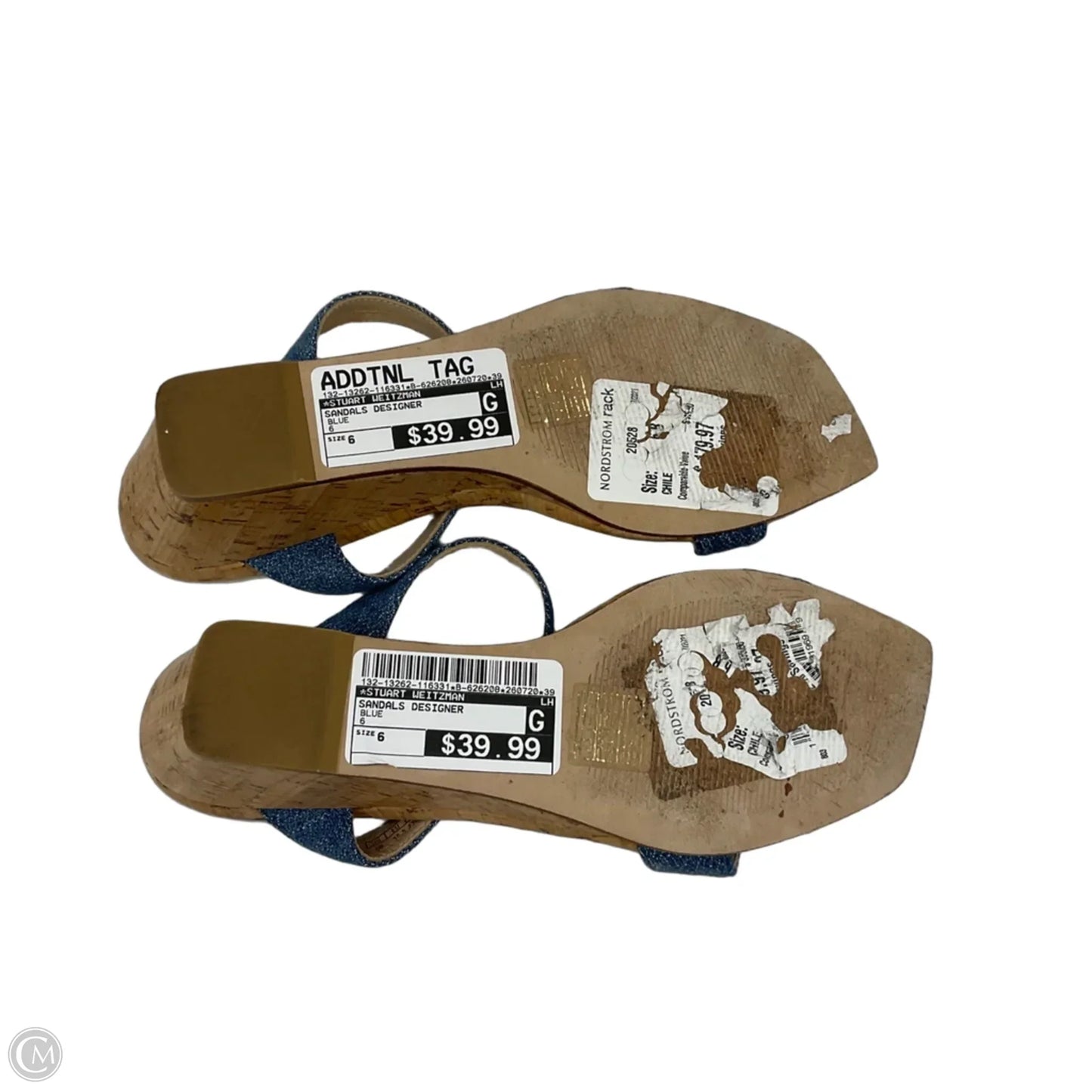 Sandals Designer By Stuart Weitzman In Blue, Size: 6