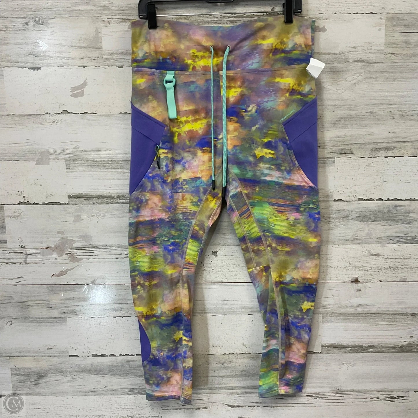 Athletic Leggings By Lululemon In Purple & Yellow, Size: L