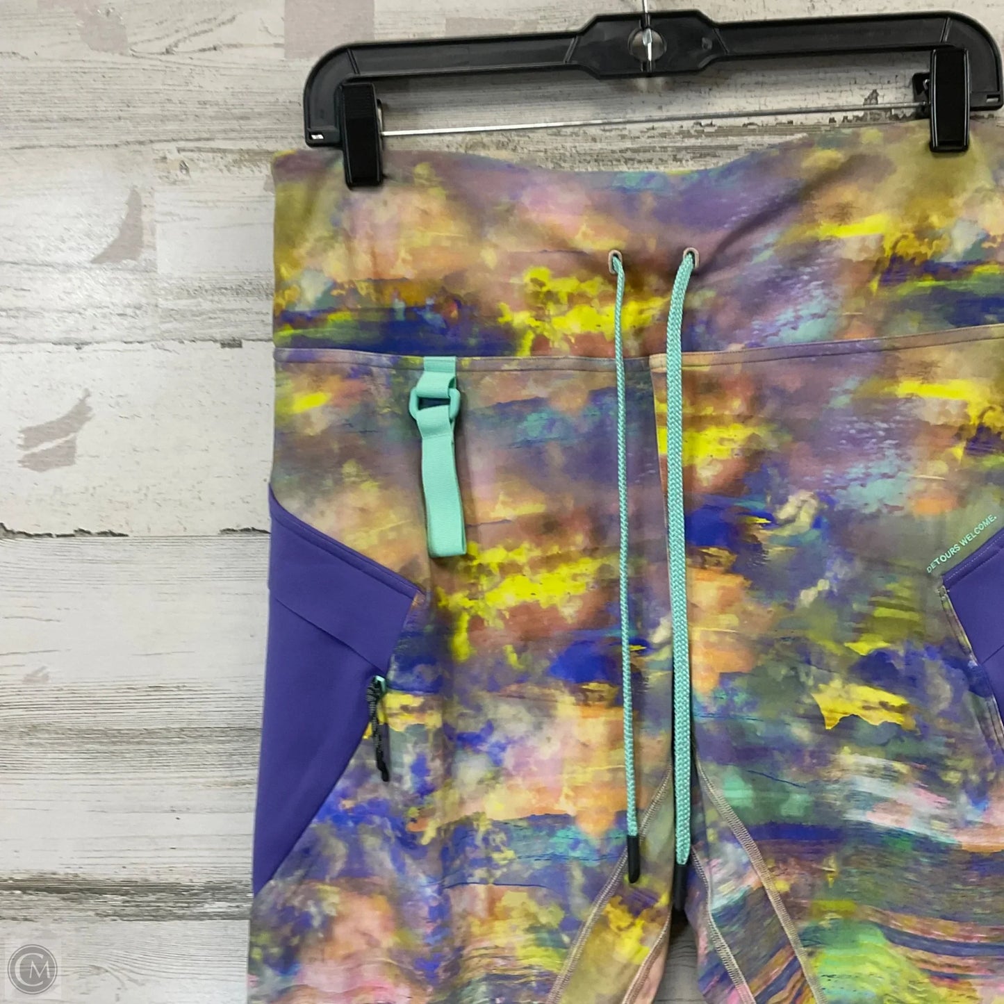 Athletic Leggings By Lululemon In Purple & Yellow, Size: L