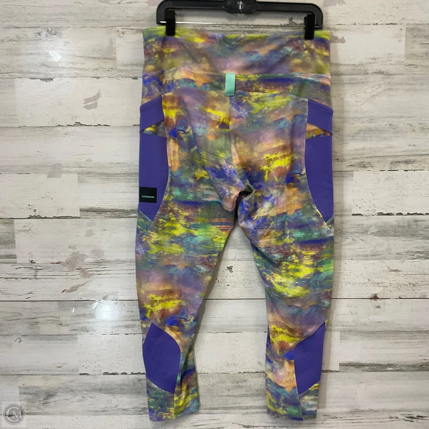 Athletic Leggings By Lululemon In Purple & Yellow, Size: L