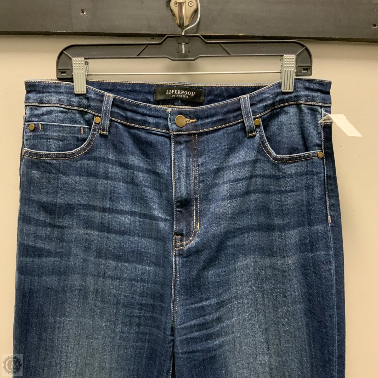 Jeans Flared By Liverpool In Blue Denim, Size: 12