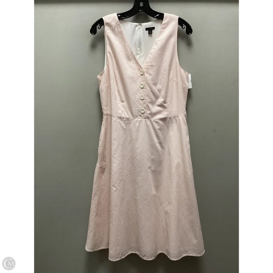 Dress Casual Short By Ann Taylor In Pink & White, Size: M