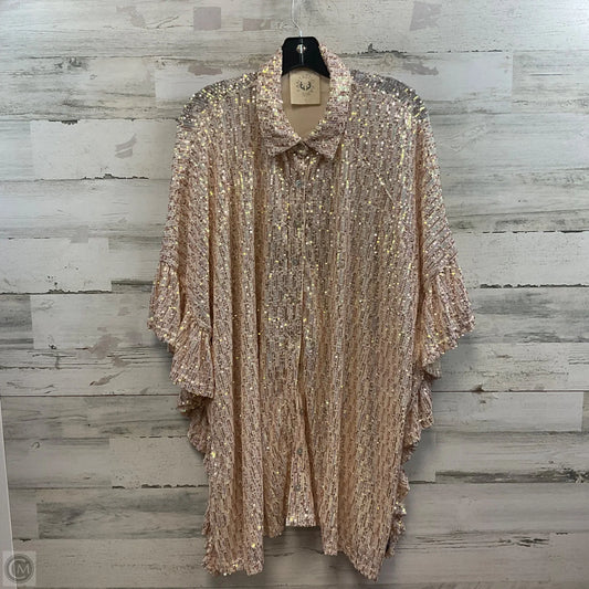 Blouse Short Sleeve By Fantastic Fawn In Pink, Size: L