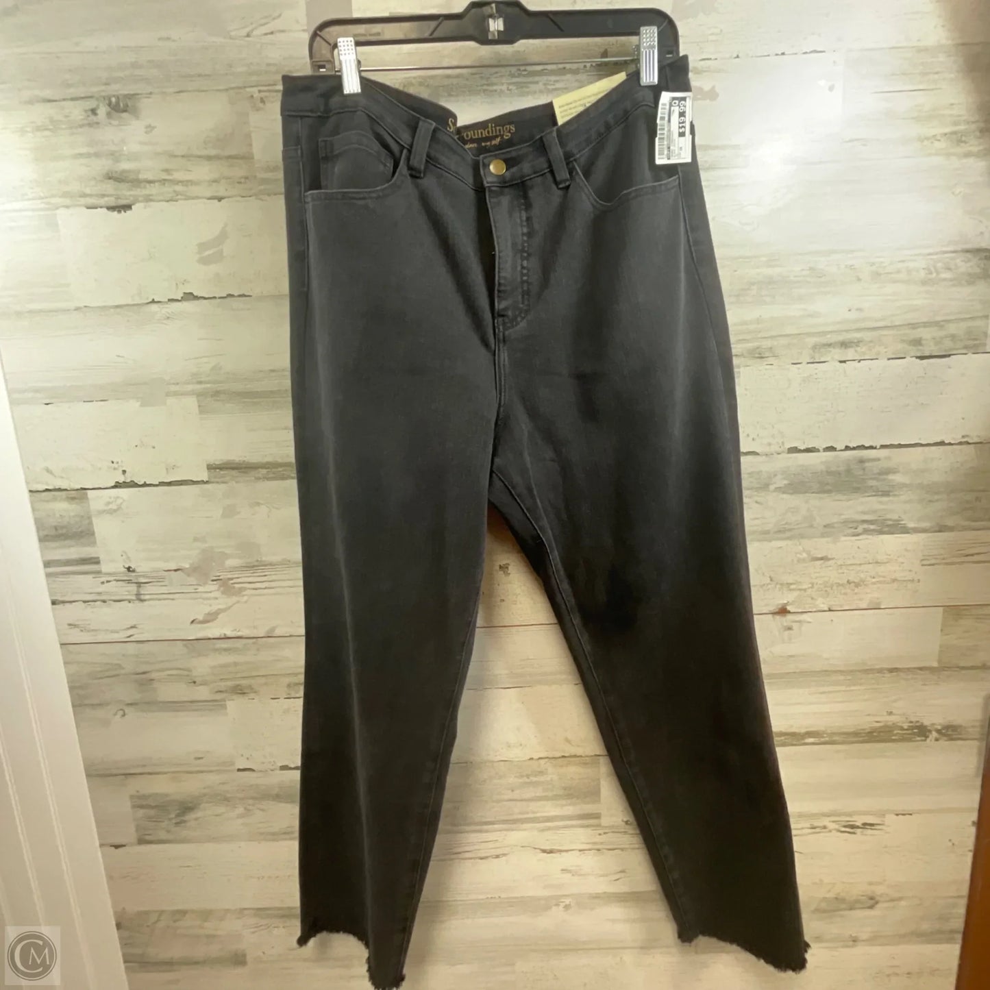 Jeans Straight By Soft Surroundings In Black Denim, Size: 16