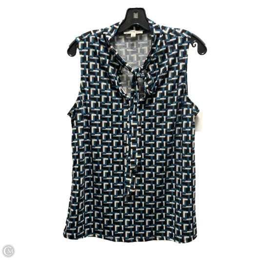 Top Sleeveless By Perseption Concept In Black & Blue, Size: L