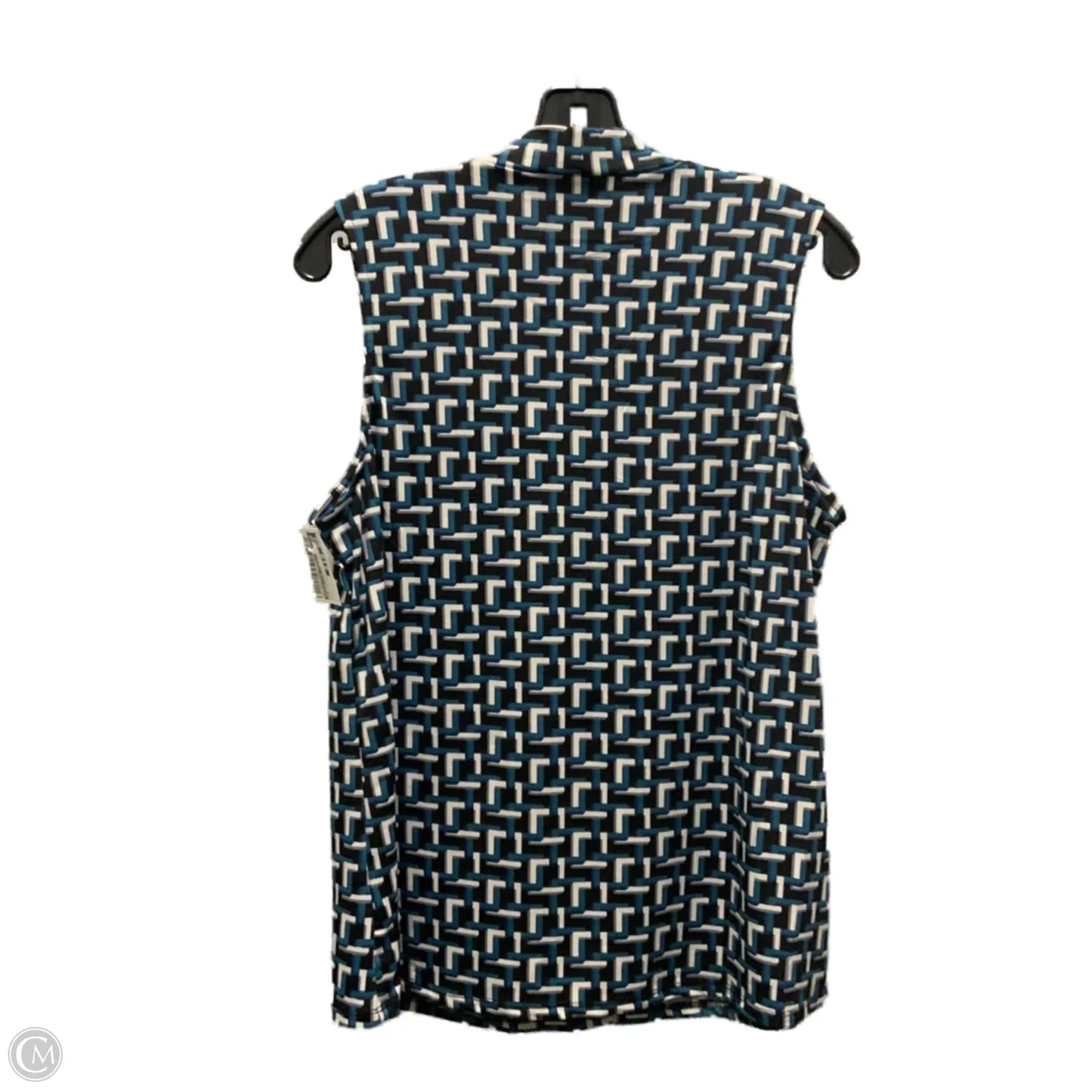 Top Sleeveless By Perseption Concept In Black & Blue, Size: L
