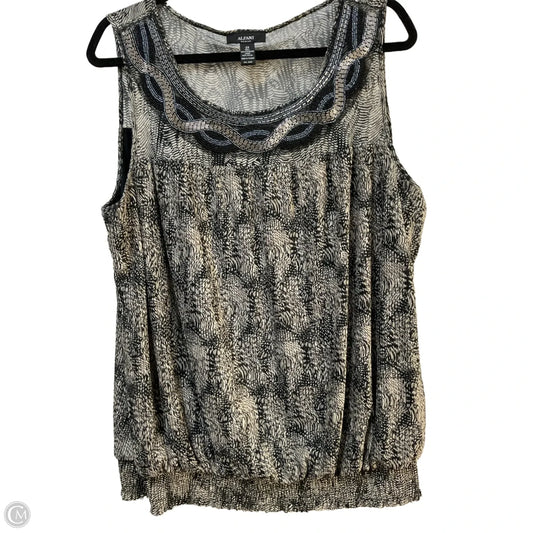 Blouse Sleeveless By Alfani In Animal Print, Size: Xxl