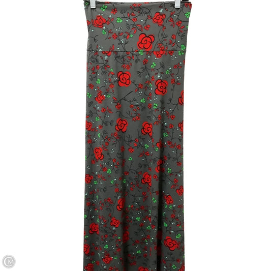 Skirt Midi By Lularoe In Floral Print, Size: 3x