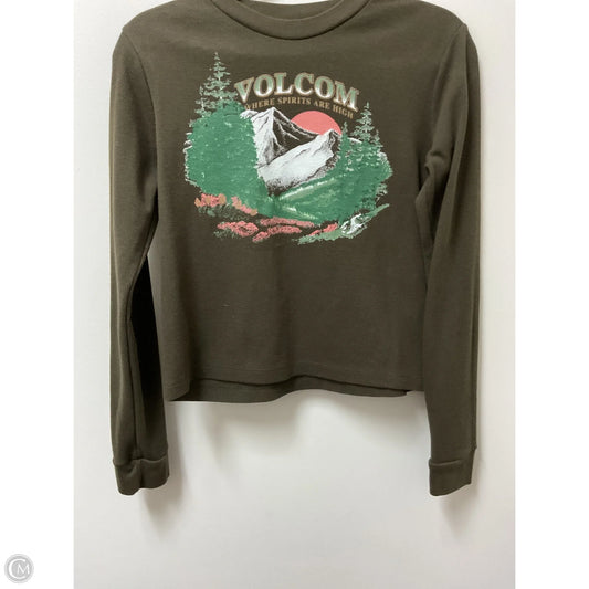 Top Long Sleeve By Volcom In Brown, Size: Xs