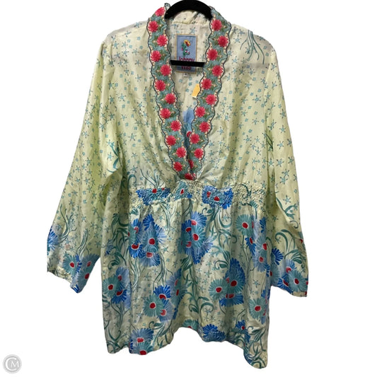 Tunic Long Sleeve By Johnny Was In Cream, Size: 1x