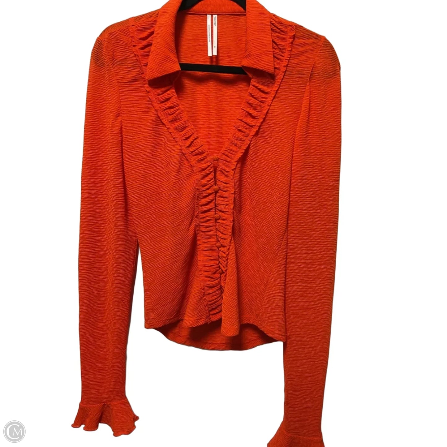 Top Long Sleeve By Anthropologie In Orange, Size: Xs
