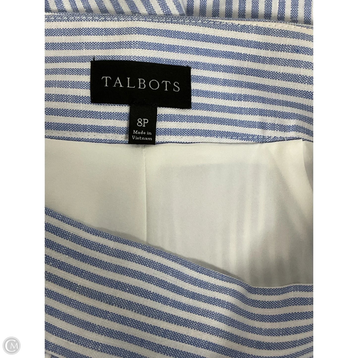 Pants Linen By Talbots In Striped Pattern, Size: 8p