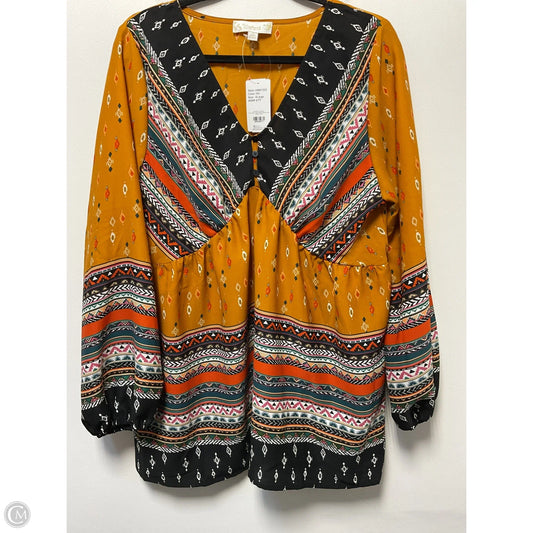 Top Long Sleeve By Suzanne Betro In Multi-colored, Size: Xl