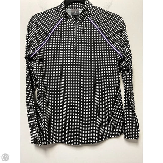 Athletic Top Long Sleeve Collar By Clothes Mentor In Black & White, Size: S