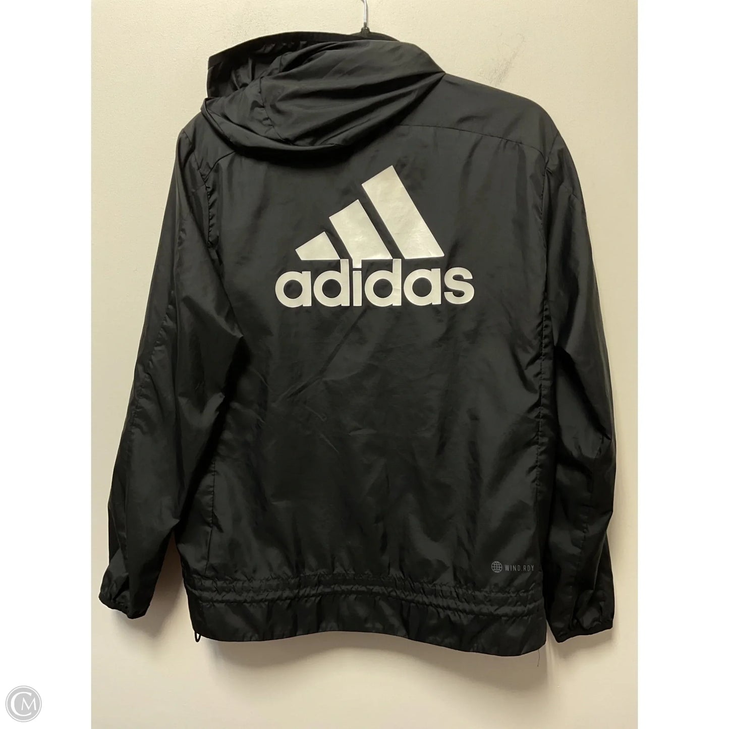 Jacket Windbreaker By Adidas In Black, Size: S