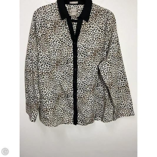 Blouse Long Sleeve By Chicos In Animal Print, Size: Xl