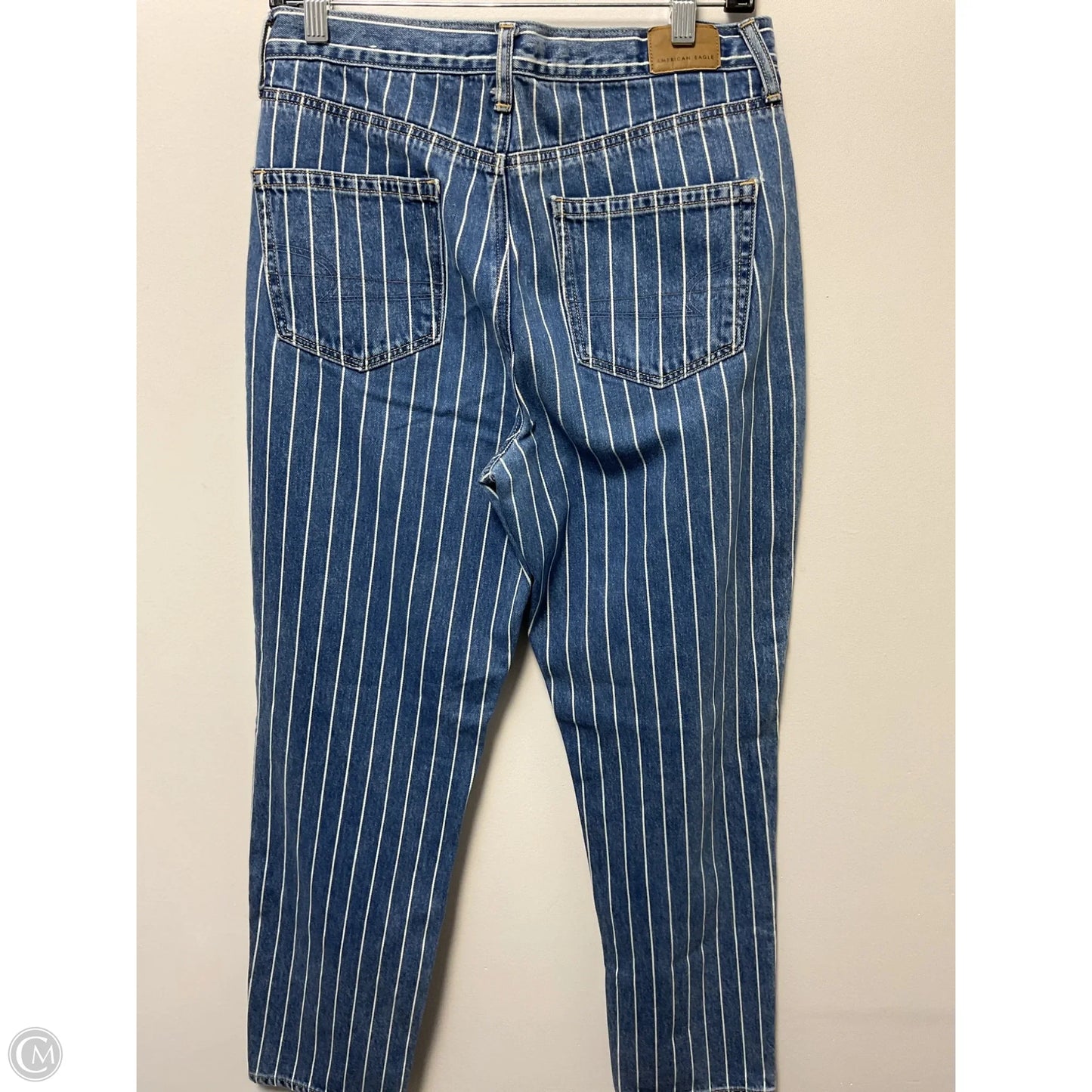 Jeans Boyfriend By American Eagle In Striped Pattern, Size: 12