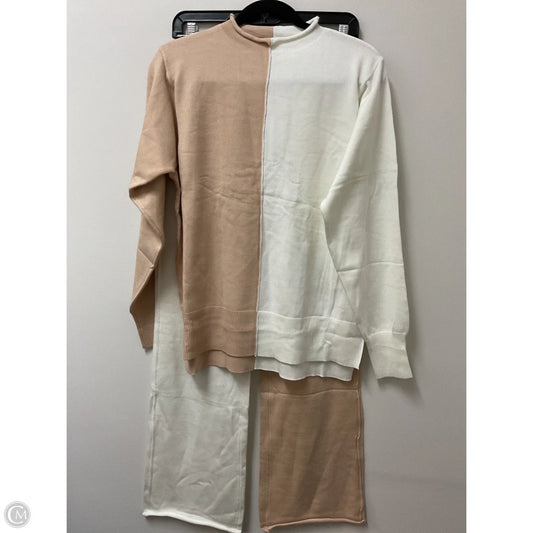 Pants Set 2pc By Clothes Mentor In Cream & Tan, Size: M