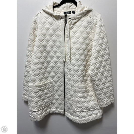 Jacket Puffer & Quilted By Susan Graver In Ivory, Size: 1x