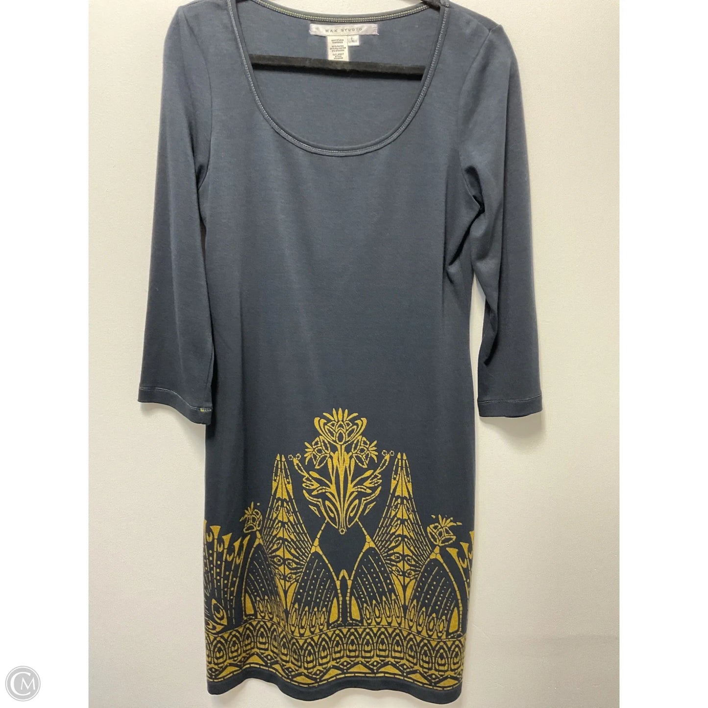 Dress Casual Midi By Max Studio In Blue & Gold, Size: L