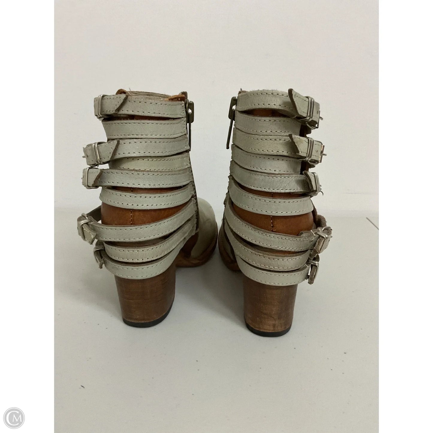 Boots Ankle Heels By Freebird In White, Size: 7