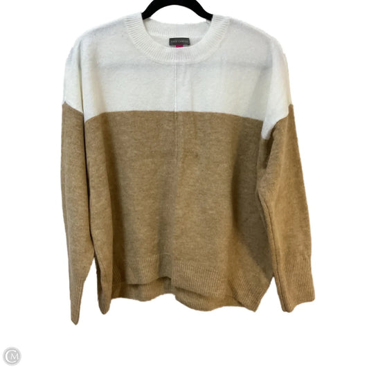 Sweater By Vince Camuto In Tan & White, Size: M