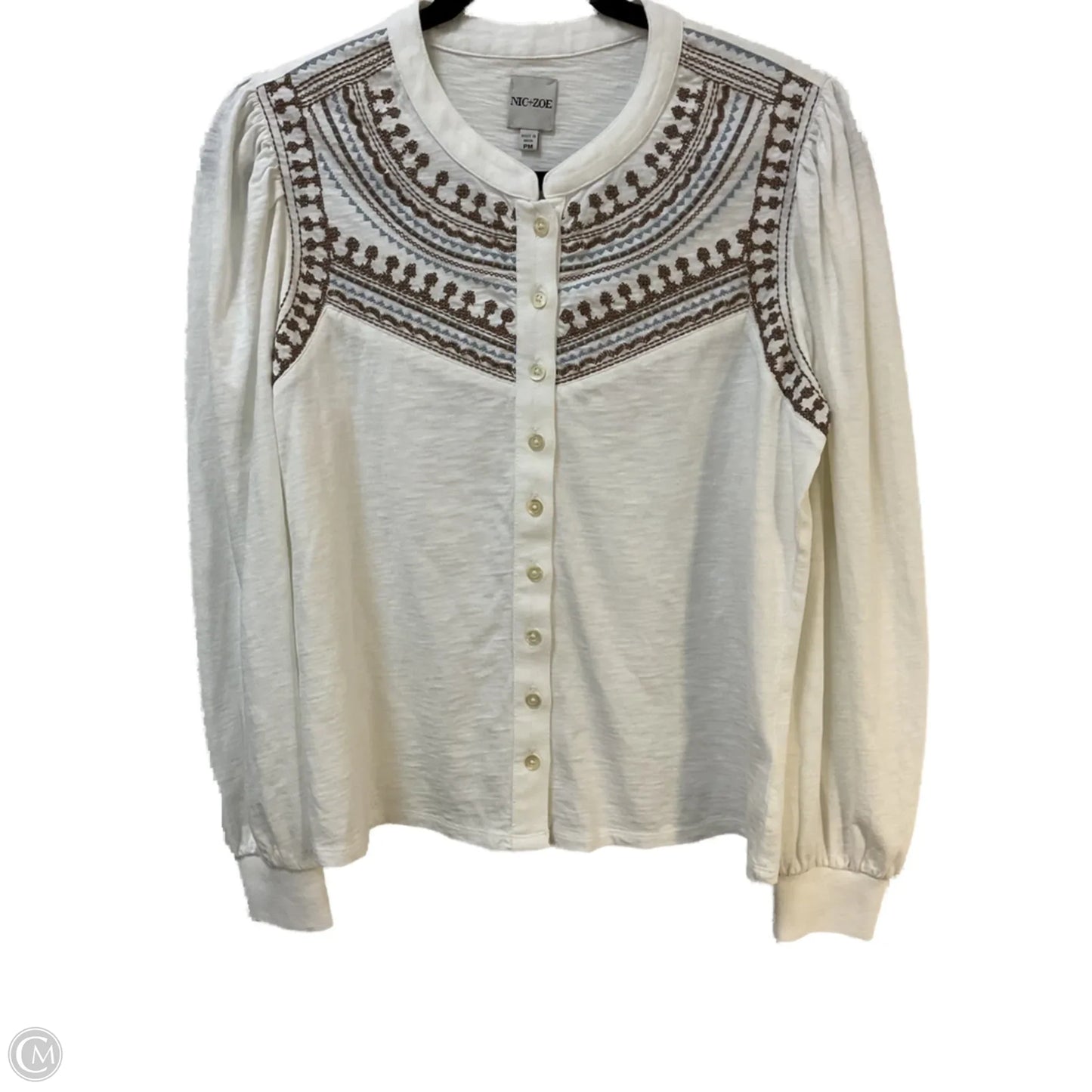Top Long Sleeve By Nic + Zoe In White, Size: Mp