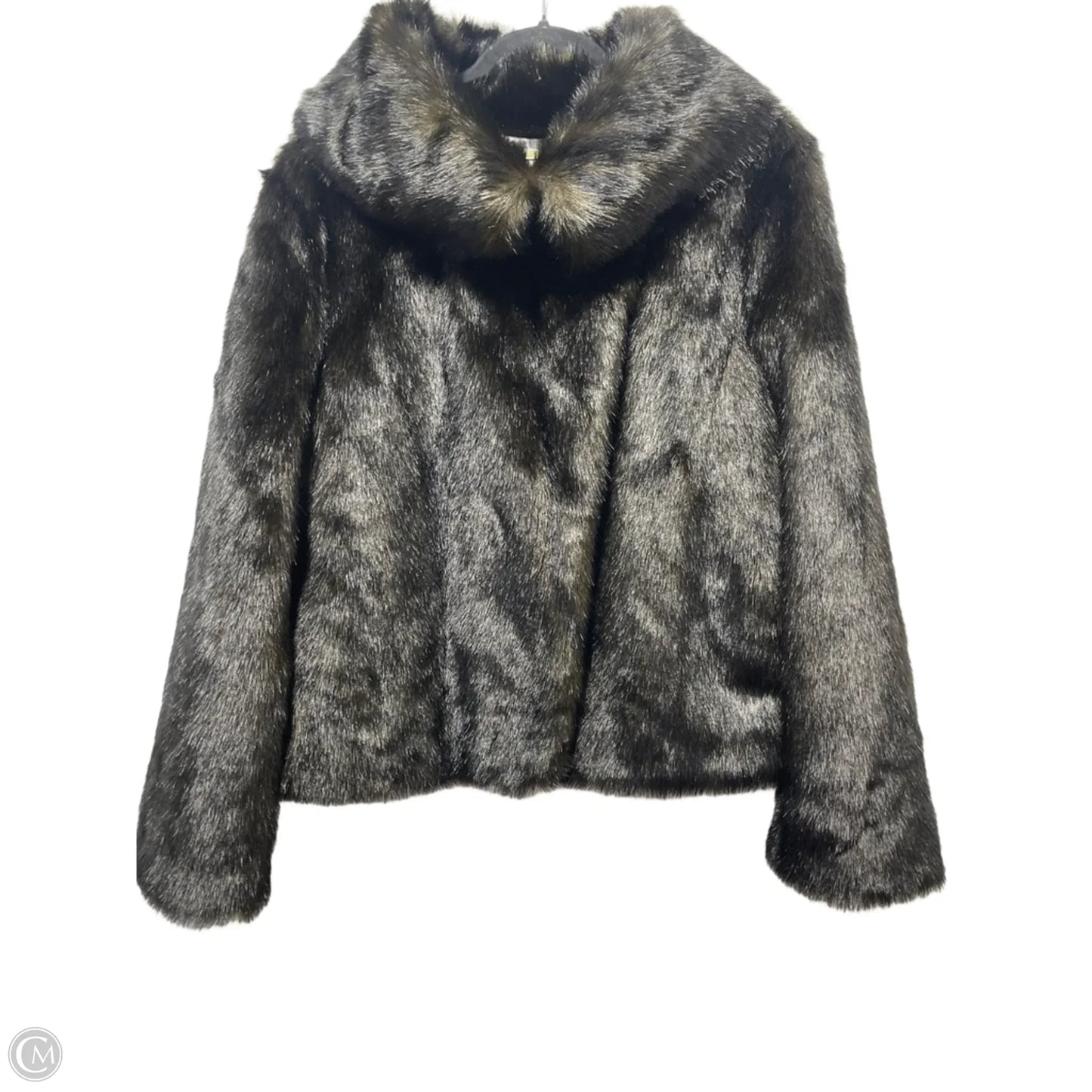 Coat Faux Fur & Sherpa By Jennifer Lopez In Black & Brown, Size: L