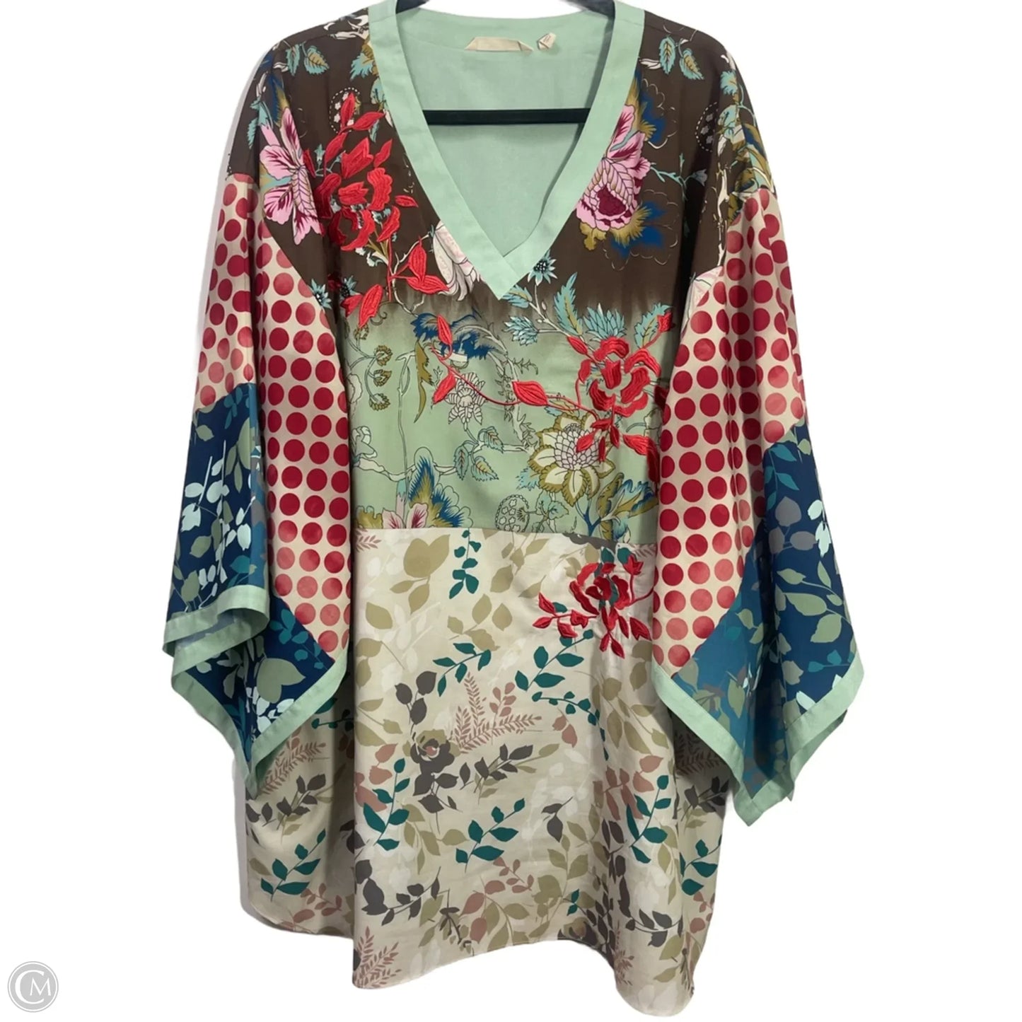 Blouse 3/4 Sleeve By Soft Surroundings In Multi-colored, Size: 2x