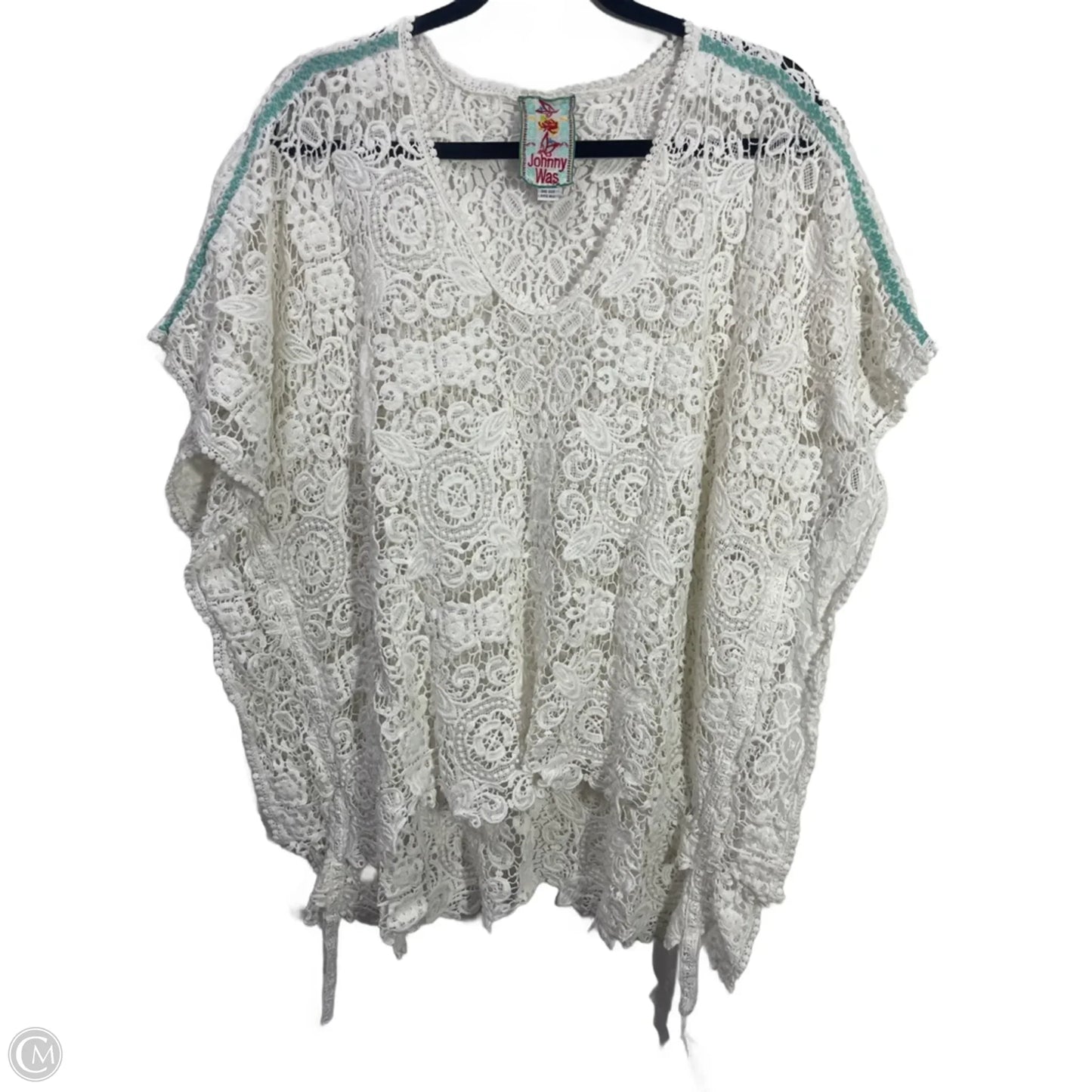 Top Short Sleeve By Johnny Was In White, Size: Osfm