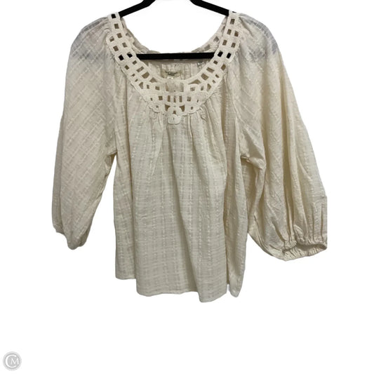 Top 3/4 Sleeve By Max Studio In Cream, Size: M