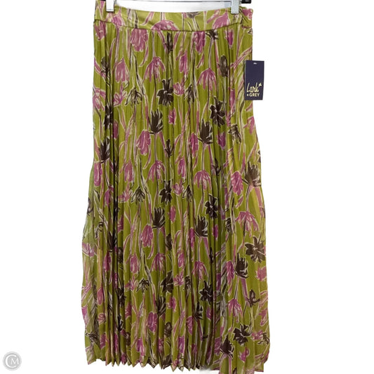 Skirt Midi By Clothes Mentor In Green & Pink, Size: M