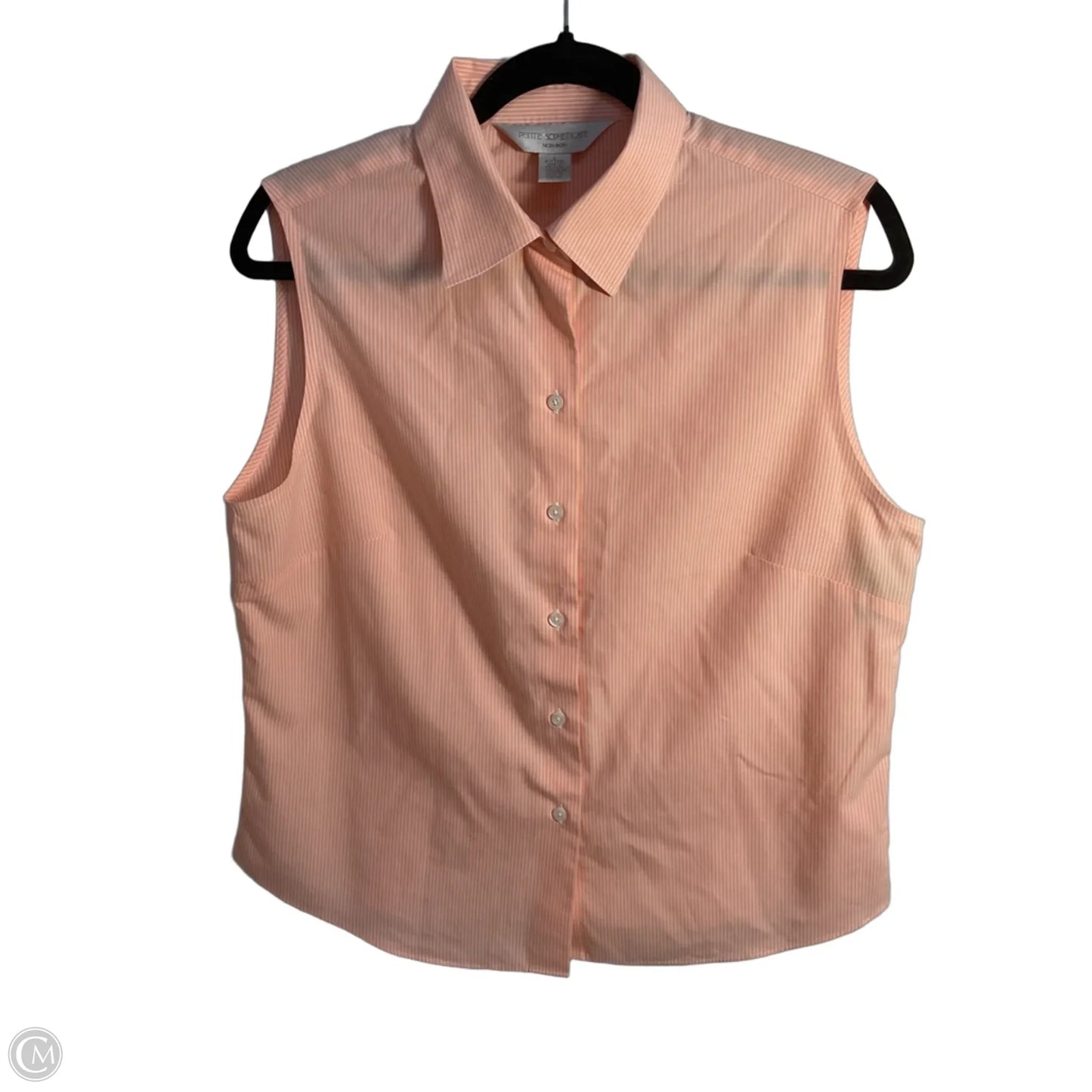 Blouse Sleeveless By Petite Sophisticate In Peach, Size: L