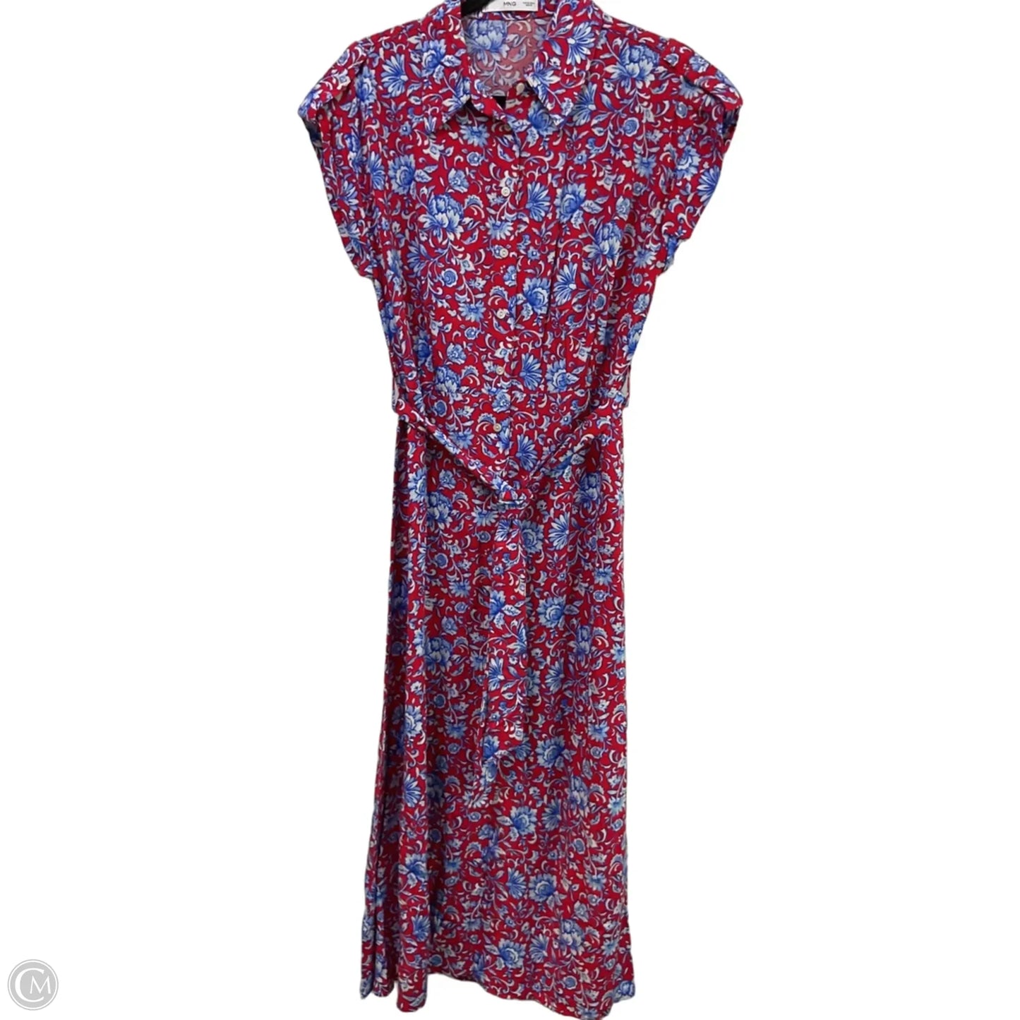 Dress Casual Midi By Mng In Blue & Red, Size: 6